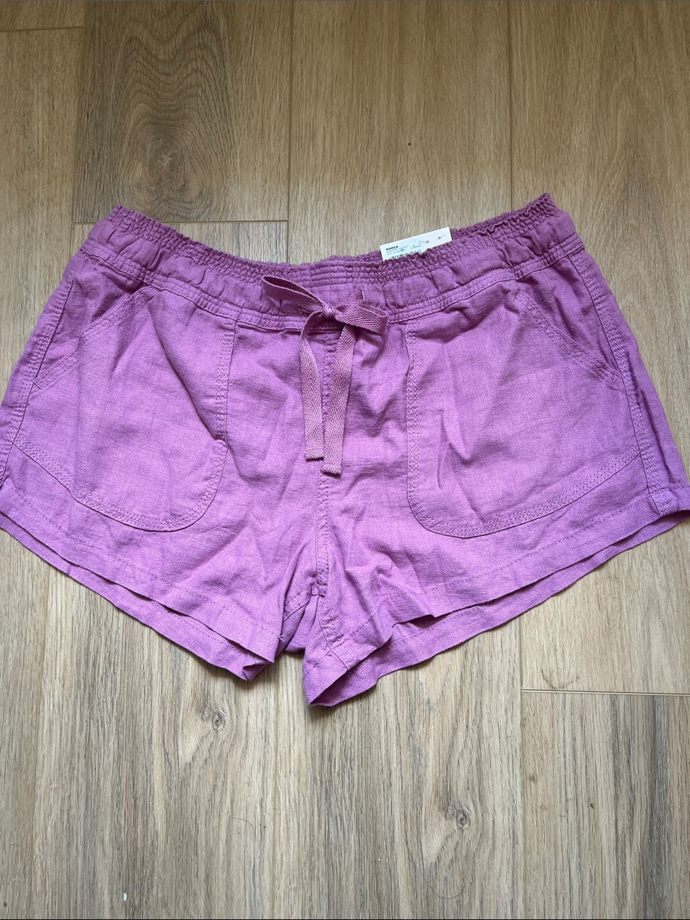 NWT SO Women's Lavender-Pink Drawstring Linen Blend Shorts